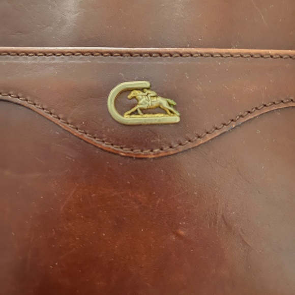 Cristian Vintage Made in Italy Genuine Leather OVAL Crossbody in Mahogany - Picture 3 of 7